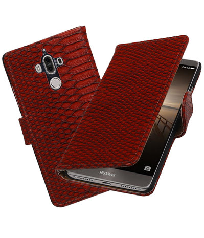 Huawei Mate 9 Slang booktype hoesje Rood