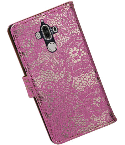 Huawei Mate 9 Lace booktype hoesje Roze