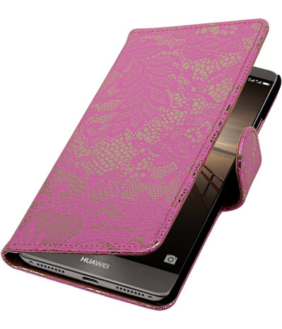 Huawei Mate 9 Lace booktype hoesje Roze