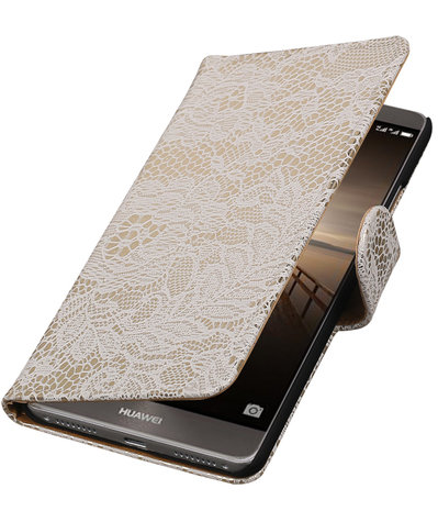 Huawei Mate 9 Lace booktype hoesje Wit