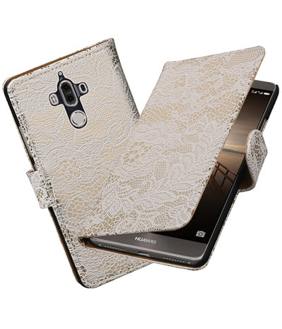 Huawei Mate 9 Lace booktype hoesje Wit