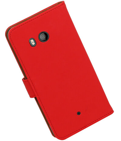HTC U11 Effen booktype hoesje Rood