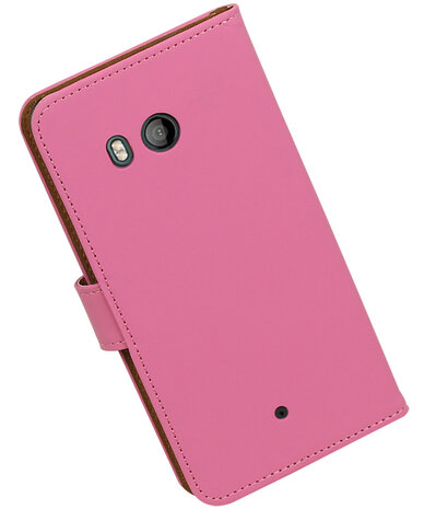 HTC U11 Effen booktype hoesje Roze