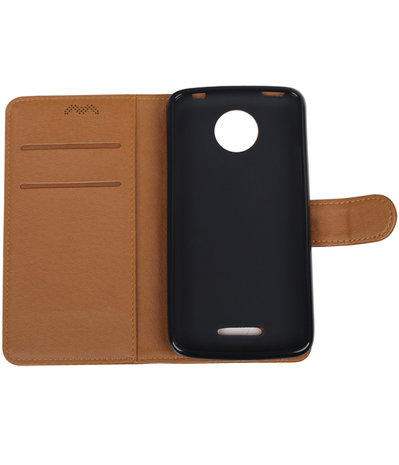 Motorola Moto C Pull-Up booktype hoesje Bruin