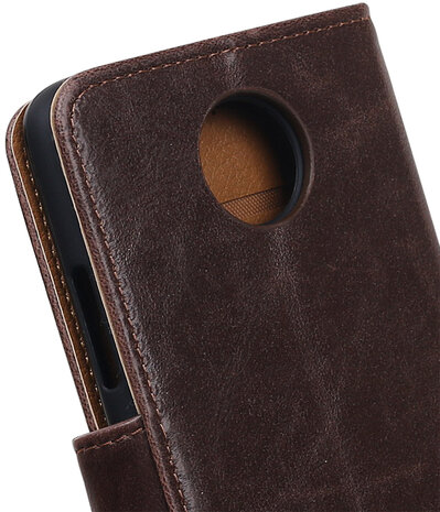 Motorola Moto C Pull-Up booktype hoesje Mocca