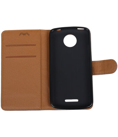 Motorola Moto C Pull-Up booktype hoesje Mocca