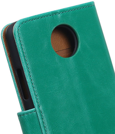 Motorola Moto C Pull-Up booktype hoesje Groen