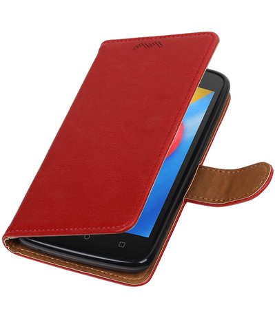 Motorola Moto C Pull-Up booktype hoesje Rood