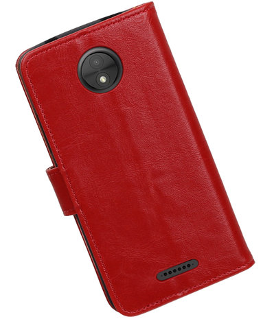 Motorola Moto C Pull-Up booktype hoesje Rood