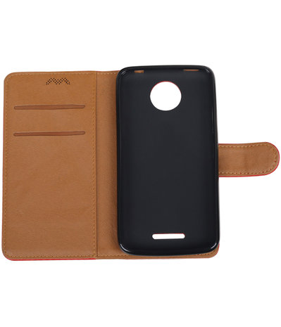 Motorola Moto C Pull-Up booktype hoesje Rood