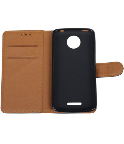 Motorola Moto C Pull-Up booktype hoesje Zwart