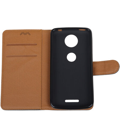 Motorola Moto C Plus Pull-Up booktype hoesje Zwart