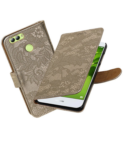 Huawei nova 2 Lace booktype hoesje Goud