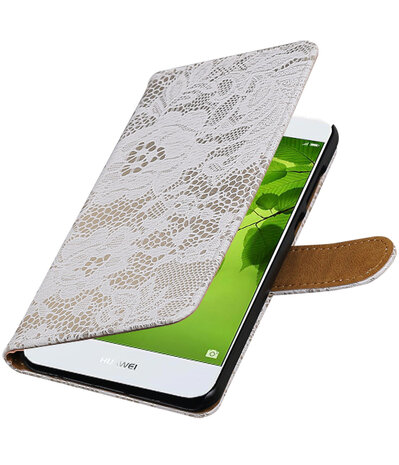 Huawei nova 2 Lace booktype hoesje Wit