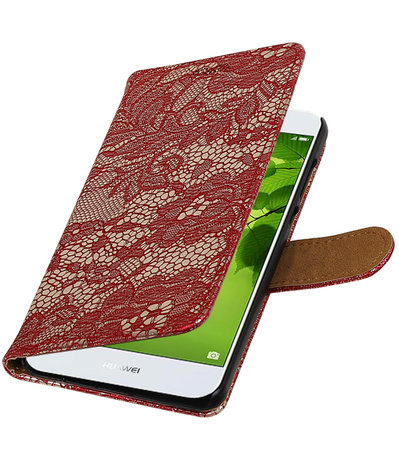 Huawei nova 2 Lace booktype hoesje Rood