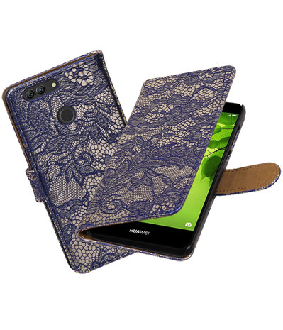 Huawei nova 2 Plus Lace booktype hoesje Blauw