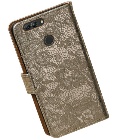 Huawei nova 2 Plus Lace booktype hoesje Goud