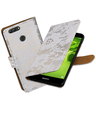 Huawei nova 2 Plus Lace booktype hoesje Wit