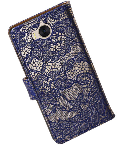 Huawei Y5 2017 / Y6 2017 Lace booktype hoesje Blauw