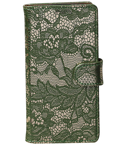 Huawei Y5 2017 / Y6 2017 Lace booktype hoesje Donker Groen