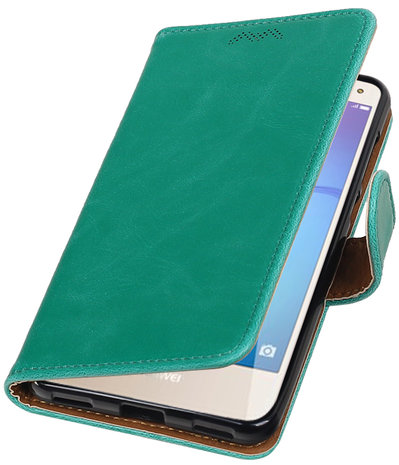 Hoesje voor Huawei Y5 2017 / Y6 2017 Pull-Up booktype Groen