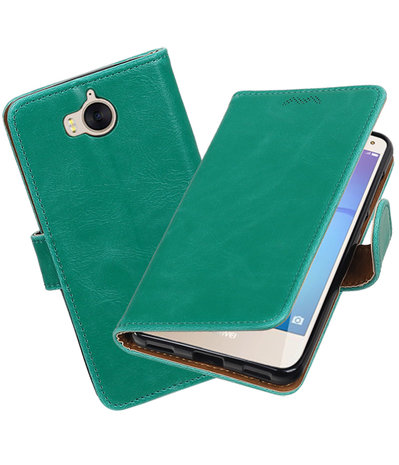 Huawei Y5 2017 / Y6 2017 Pull-Up booktype hoesje Groen