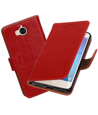 Huawei Y5 2017 / Y6 2017 Pull-Up booktype hoesje Rood