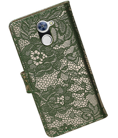 Huawei Y7 / Y7 Prime Lace booktype hoesje Donker Groen