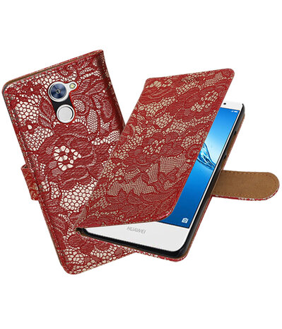 Huawei Y7 / Y7 Prime Lace booktype hoesje Rood