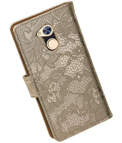Huawei Honor 6A Lace booktype hoesje Goud