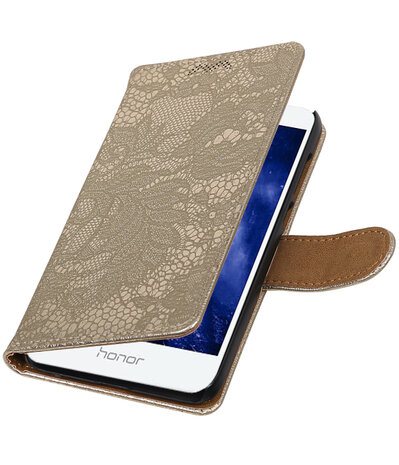 Huawei Honor 6A Lace booktype hoesje Goud