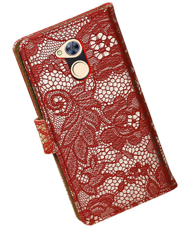 Huawei Honor 6A Lace booktype hoesje Rood