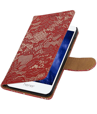 Huawei Honor 6A Lace booktype hoesje Rood