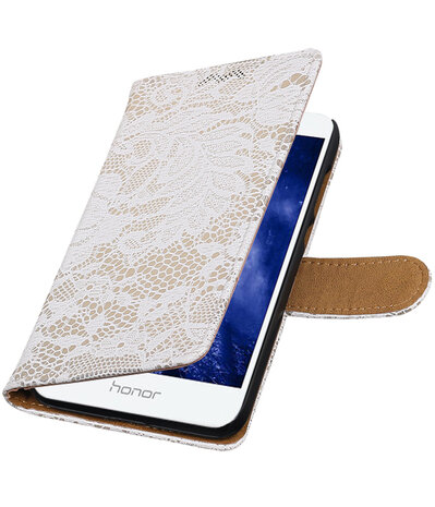 Huawei Honor 6A Lace booktype hoesje Wit