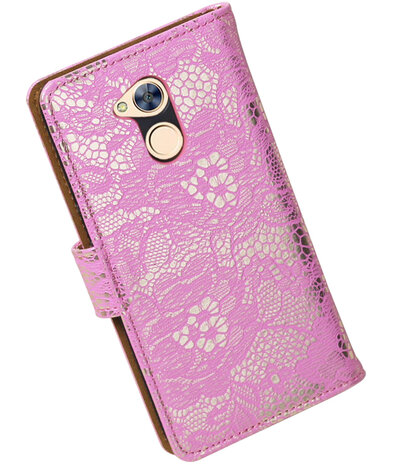 Hoesje voor Huawei Honor 6A Lace booktype Roze