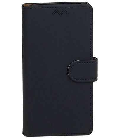 Motorola Moto G5 Effen booktype hoesje Zwart