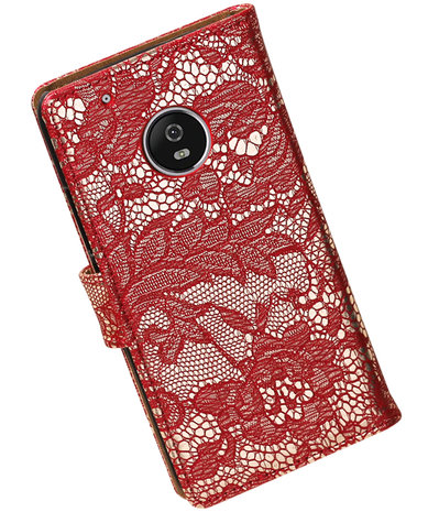 Motorola Moto G5 Lace booktype hoesje Rood