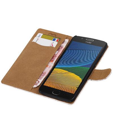 Motorola Moto G5 Lace booktype hoesje Wit