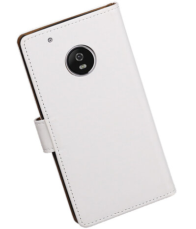 Motorola Moto G5 Effen booktype hoesje Wit
