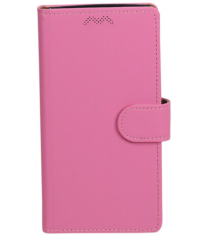 Motorola Moto G5 Plus Effen booktype hoesje Roze