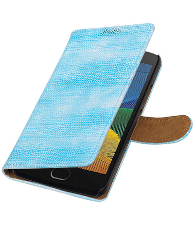 Motorola Moto G5 Mini Slang Effen booktype hoesje Turquoise