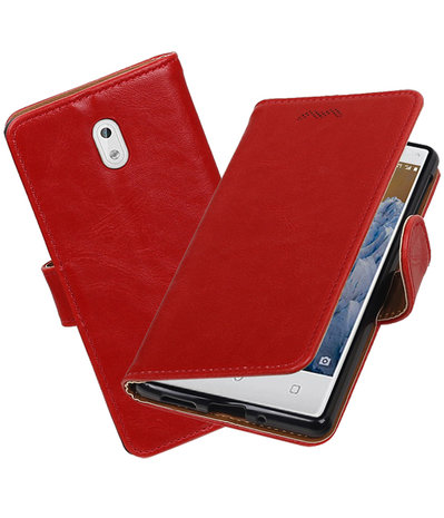 Nokia 3 Pull-Up booktype hoesje Rood