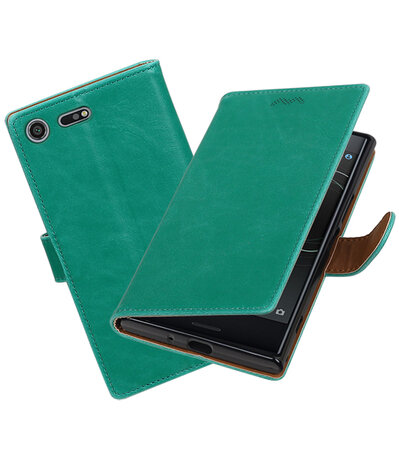 Sony Xperia XZ Premium Pull-Up booktype hoesje Groen