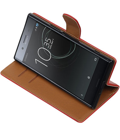 Sony Xperia XZ Premium Pull-Up booktype hoesje Rood