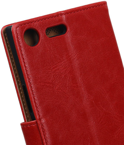 Sony Xperia XZ Premium Pull-Up booktype hoesje Rood