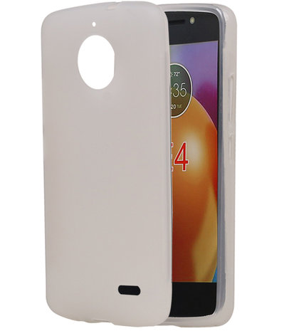 Motorola Moto E4 TPU back case hoesje transparant Wit