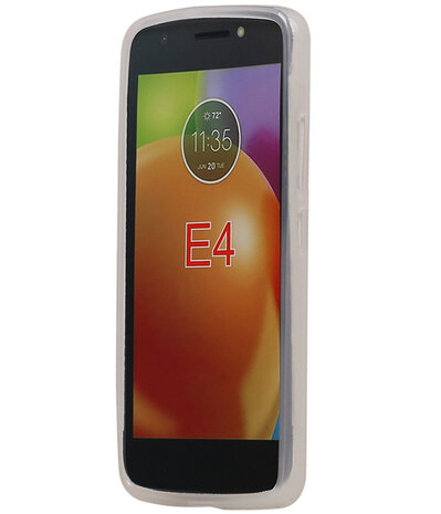 Motorola Moto E4 TPU back case hoesje transparant Wit