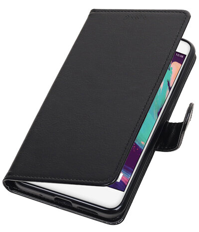 Zwart Portemonnee booktype hoesje HTC One X10