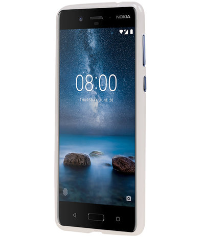 Nokia 8 Design TPU back case hoesje Wit