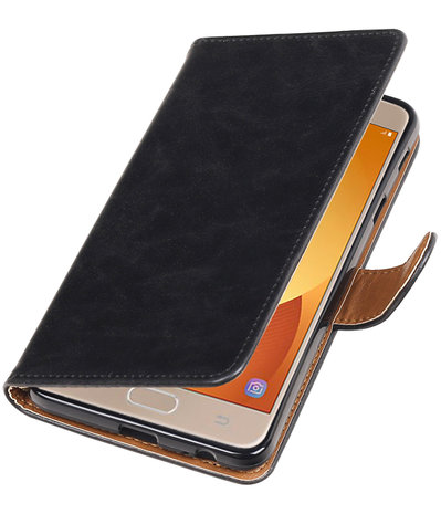 Samsung Galaxy J7 Max Pull-Up booktype hoesje Zwart